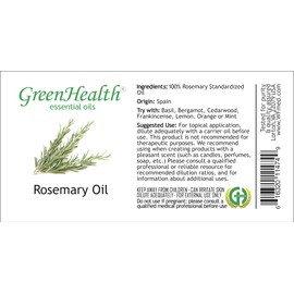 GreenHealth Rosemary Essential Oil 4 fl oz – 100% Pure & Natural – Undiluted Steam Distilled Aromatherapy Oil – Amber Glass Bottle for Diffuser, Candle Making, DIY & Home Fragrance