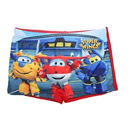 Super Wings Jungen Badeshort Badehose (116, Rot)