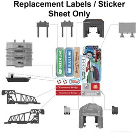 Replacement Parts for Thomas The Train - GRF01 ~ Thomas & Friends All Around Sodor Deluxe ~ Replacement Labels/Sticker Sheet