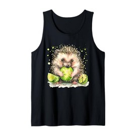 Lime Hedgehog Watercolor Motif Lime Lover Animal Print Tank Top