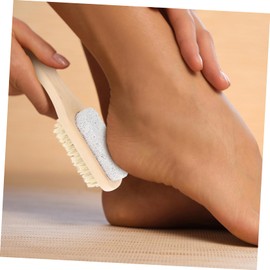 Mikinona 2pcs Natural Bristle Foot Scrub Tool Exfoliating Set Frosted Stone Foot Grinding Tool for Nail Art Cleaning