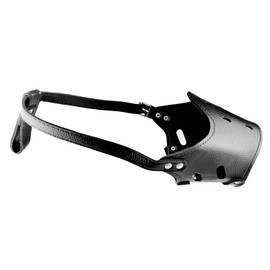 AiliStar Leather Pet Muzzle for Dog Soft PU Leather Dog Muzzles Prevent for Biting Barking Chewing Black Small