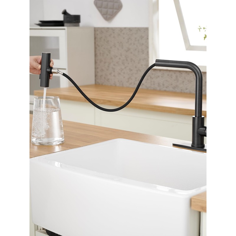 Kitchen Faucets with Pull Down Sprayer,Waterfall Kitchen Sink Faucet,Commercial Utility