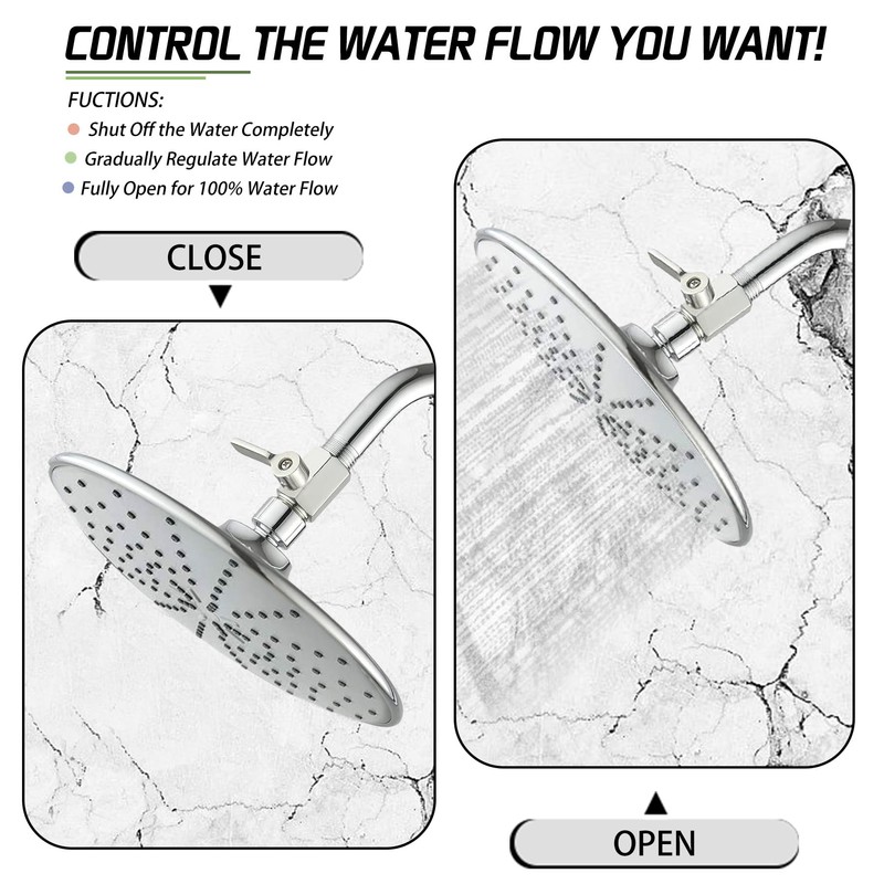 Carvedexquisitely Shower Head Shut Off Valve,304 Stainless Steel 1/2" Mini