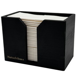Hatschibox Black Wood, Tissue Box - Stylish Tissue Box, Refillable Tissue Box (Black Pine)