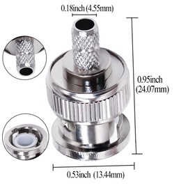 TUOLNK BNC Male Connector BNC Male Plug Crimp Connector 10 pcs for RG58 RG142 Coaxial Cable BNC Type Solder Converter