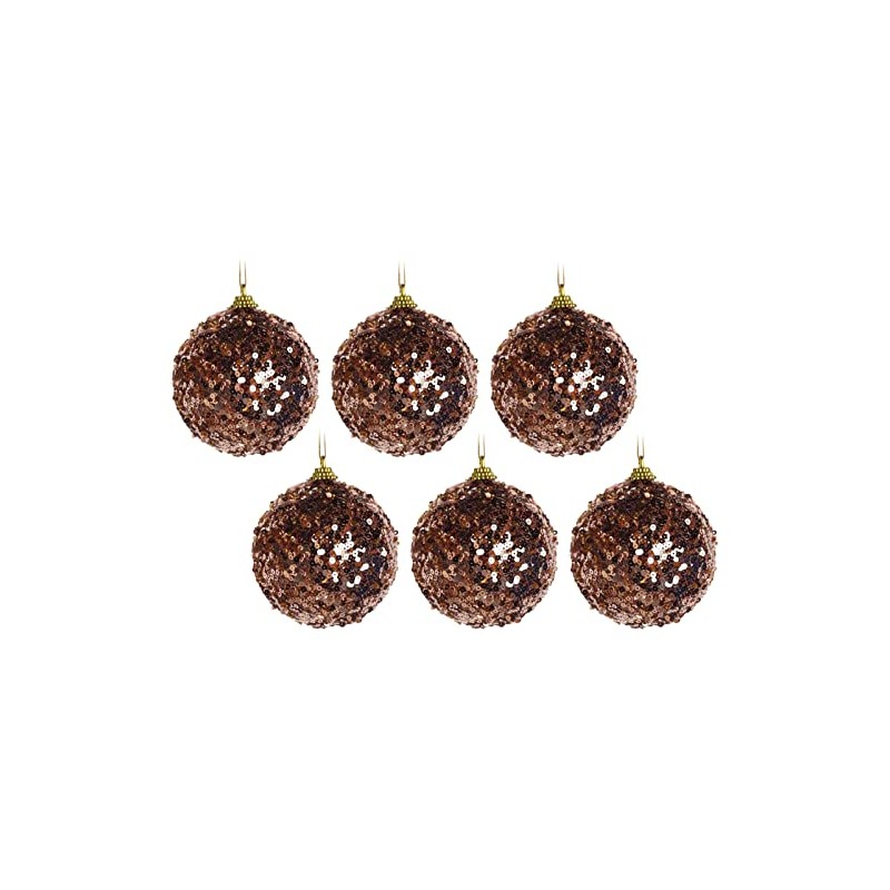 BWG Rose Gold Mini Sequin Glitter Christmas Tree Bauble Decoration