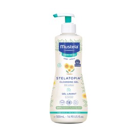 Mustela Stelatopia Eczema-Prone Skin Cleansing Gel - Baby Face & Body Wash with Natural Avocado & Sunflower Oil - Fragrance-Free & Tear Free - 16.9 fl. oz.