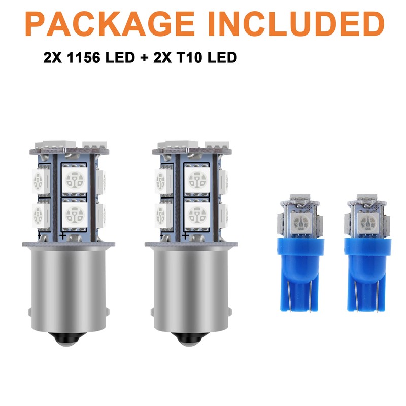 GLOFE 3Pcs Blue Interior Map Dome Light LED Bulbs Compatible
