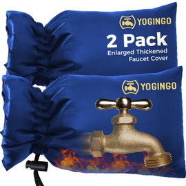 Outdoor Faucet Covers for Winter Freeze Protection, 2 Pack 6.7" x 9.5" Blue Hose Bib Covers for Winter, Water Spigot Covers Winter Insulated, Insulation Cover Socks Faucet Freeze Protector