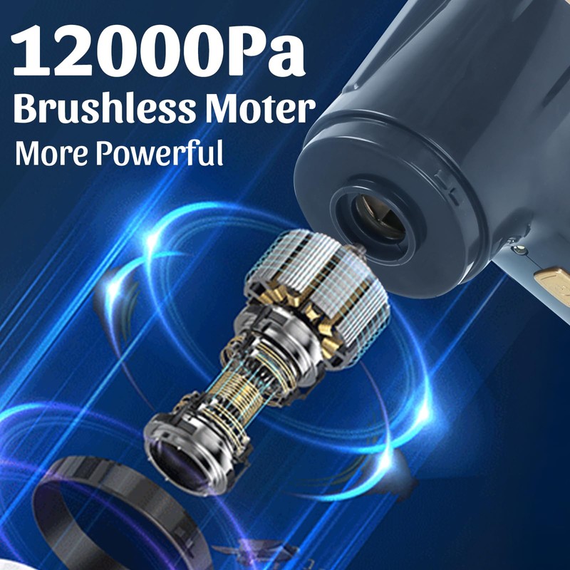 Mini Handheld Vacuum, 12000pa Car Vacuum Cleaner and Air Duster