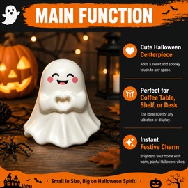 Middle Finger Ghost Statue for Halloween Decor – Cute & Cheeky Tabletop Figure for Coffee Tables, Shelves, Desks & Party Displays