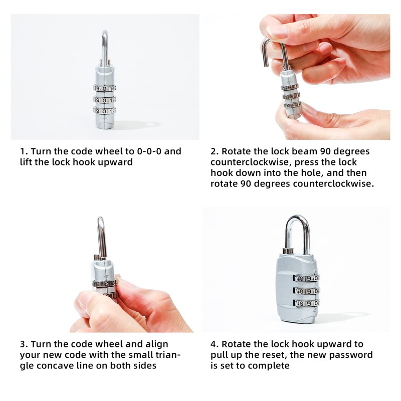 Ysimple Lock with Combination Code, 4 Packs 3 Digit Anti-Rust