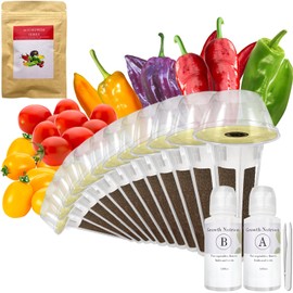 Red Heirloom Cherry Tomato Seed Pod Kit for AeroGarden, idoo with Red Heirloom/Golden Harvest Cherry Tomato and Red Chili/Green/Yellow/Purple Bell Pepper - Compatible with All Hydroponics (12-Pod)