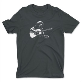 ZJ Designs Jerry Garcia Acoustic Tribute T-Shirt Grateful Shakedown Tee (Charcoal, Large)