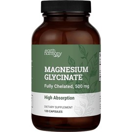 Earth Harmony Naturals- Glicinato de Magnesio Puro 500mg Suplemento de Magnesio Quelado, Magnesio Vegano de Alta Absorción, Ma                        