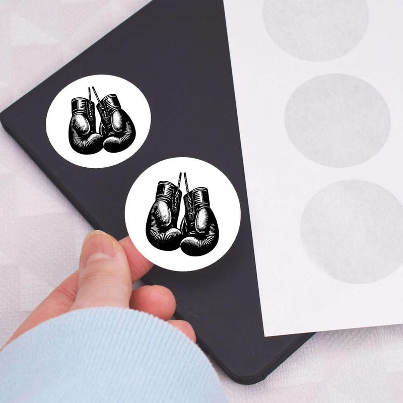 24 x 40mm Round 'Boxing Gloves' Stickers (SK00071890)