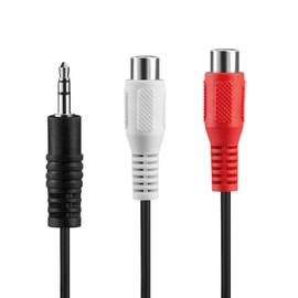 HDSupply Audio Adapter 0.10 m, 3.5 mm Stereo Jack Plug to 2x RCA Female AUX Adapter