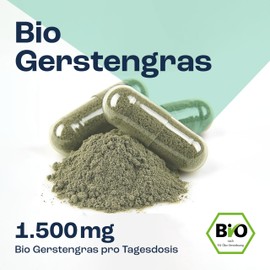 GOaktiv® Bio Gerstengras Kapseln – 1500 mg je Dosis – reine Pflanzenkraft als tägliche Ergänzung einer bewussten Ernährung – vegan, naturbelassen & ohne Zusatzstoffe – 180 Kapseln Vorratspackung