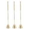 3pcs Candle Snuffer Golden Iron Plating Bell Shaped Long Handle