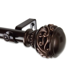 Rod Desyne 100-26-1609 1" Isabella Curtain Rod, 160-240", Bronze