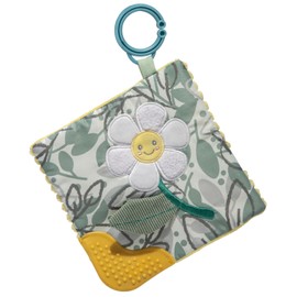 Sweet Soothie Crinkle Teether Toy with Baby Paper and Squeaker, 6 x 6-Inches, Daisy