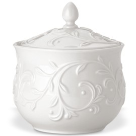 Lenox Opal Innocence Carved Sugar Bowl -,White