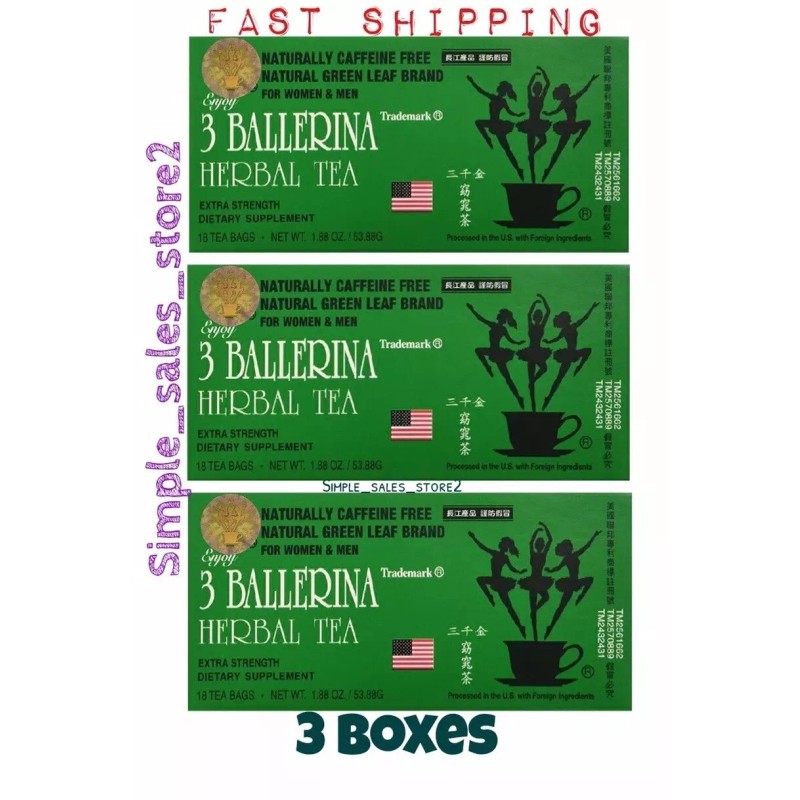 3 Boxes - 3 Ballerina Extra Strength Herbal Dieter's Tea