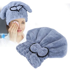 ZJchao Toallas para Secar el Cabello, Gorro de Microfibra para secar el Cabello Gorro de Ducha Absorbente Toallas de Secado rápido con Turbante para Cabello Rizado Largo y húmedo para Mujeres(3#)