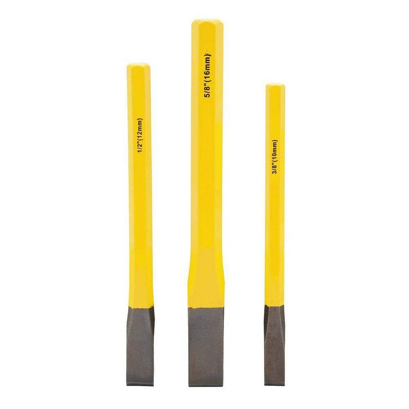 BE-TOOL Wood Chisel 3/8" 1/2" 5/8" Cold Chisels Bolster Flat
