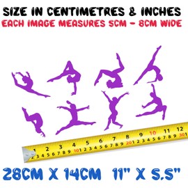 Gymnastics Poses Sticker Pack - Cute Stickers - Gymnastics Gifts for Girls - Water Bottle Stickers- Car Sticker - Laptop Stickers - Stickers for Party Bags (Purple, 28cm x 14cm Sheet)