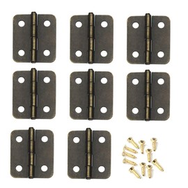 Healifty 20pcs Dollhouse Mini Hinges Hardware Miniature 1:12 for Dollhouse Miniature Furniture Cabinet Closet with 80 Screws Bronze