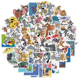 YOKSAS Cute Tom&Jerry Stickers for DIY Water Bottles Laptop HydroFlasks,50PCS Aesthetic Decals Decoration for Computer Phone Guitar Luggage