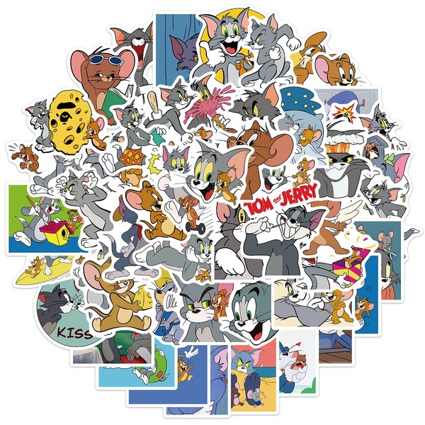 YOKSAS Cute Tom&Jerry Stickers for DIY Water Bottles Laptop HydroFlasks,50PCS