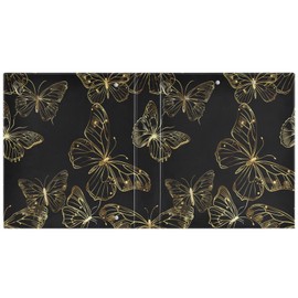 3 Ring Binder Butterflies Golden 1.5 Inch Round Rings with Clipboards Holds 200 Sheets for Office Home