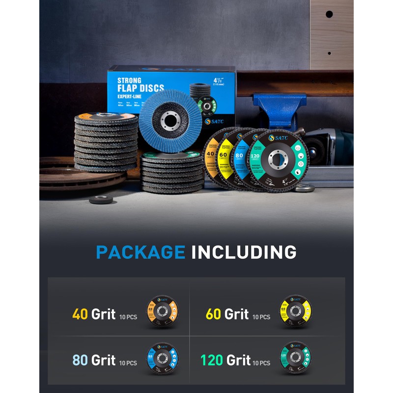S SATC 20PCS Flap Discs 4 1/2 for Angle Grinder