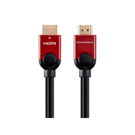 Mono HDMI High Speed Cable - 15 Feet - Red, 4K 60Hz, HDR, 18Gbps, 28AWG, YUV 4:4:4 - Select Metallic Series