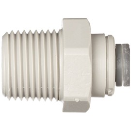 John Guest Acetal Copolymer Tube Fitting, Straight Adaptor, 5/16" Tube OD x 3/8" NPTF Male (Pack of 10)
