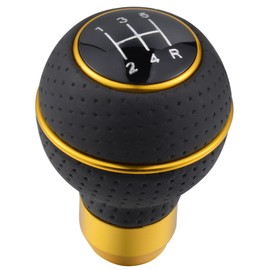 Padaodao 5 Speed Gear Knob Vehicle Shift Grip Head with 3 Adapters for Most Manual Automatic Vehicle Transmission Car SUV Trucks, Yellow