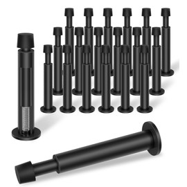KOLAKO 20 Pack Black Door Stops - Spring Door Stop, 4.4 Inch Doorstop, Wall Protector
