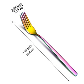 Berglander Rainbow Table Forks of 12 Pieces, Titanium Colourful Coated Stainless Steel Modern Dinner Fork Set, Forks and Spoons Cutlery, Ideal for Home, Restoration, Hotel, Wedding, Dishwasher Safe