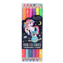 Depesche 6243 Duo Colouring Pencils in Ylvi & the Minimoomis Design, 6 Pencils of 2 Colours