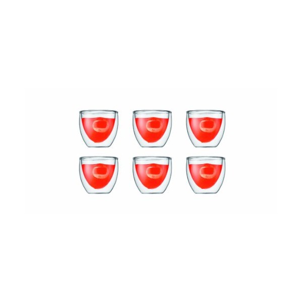 Bodum Pavina 2-1/2-Ounce Double Wall Espresso/Shot Glass, Set of 6