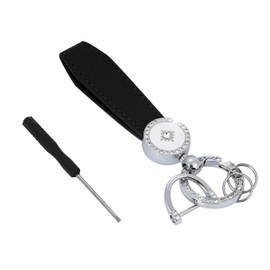 Tonecraft Round Key Holder, Simple, Orthodox, Bag Charm, Popular, Stylish, Cute, Sparkle, Silver, Black