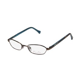 Thalia Kesara Womens/Ladies Designer Full-rim Flexible Hinges Eyeglasses/Spectacles (45-16-130, Dark Brown / Tortoise / Blue)