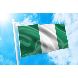DMSE Nigeria Nigerian National Flag 3X5 Ft Foot 100% Polyester 100D Flag UV Resistant (3' X 5' Ft Foot)