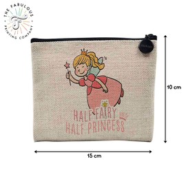 Tasche aus Leinen – Half Fairy Half Princess Original Drawing Illustration – Kosmetiktasche aus Leinen in Leinenoptik – Geldbörse – 15 x 10 cm, leinen, 15 x 10 cm, Kosmetiktasche