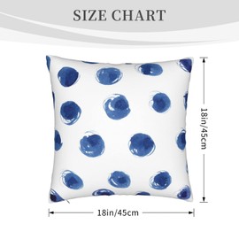 VARUN Dots Throw Pillow Covers Blue Irregular Polka Dots Beautiful Pattern on White Background Square Pillowcases for Home Decor Sofa Car Bedroom Pillow case 18x18inch
