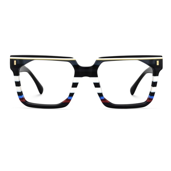 Zeelool Stylish Rectangle Eyeglasses Thick Frame Glasses for women/Men with