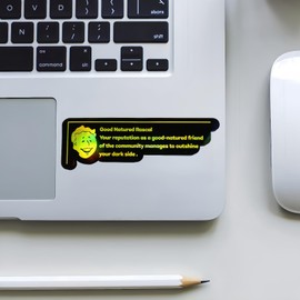 2-Pack Good Natured Rascal Holographic Sticker – Handmade Glossy Paper Decal – RPG Gamer Personality Label – Waterproof & Decorative